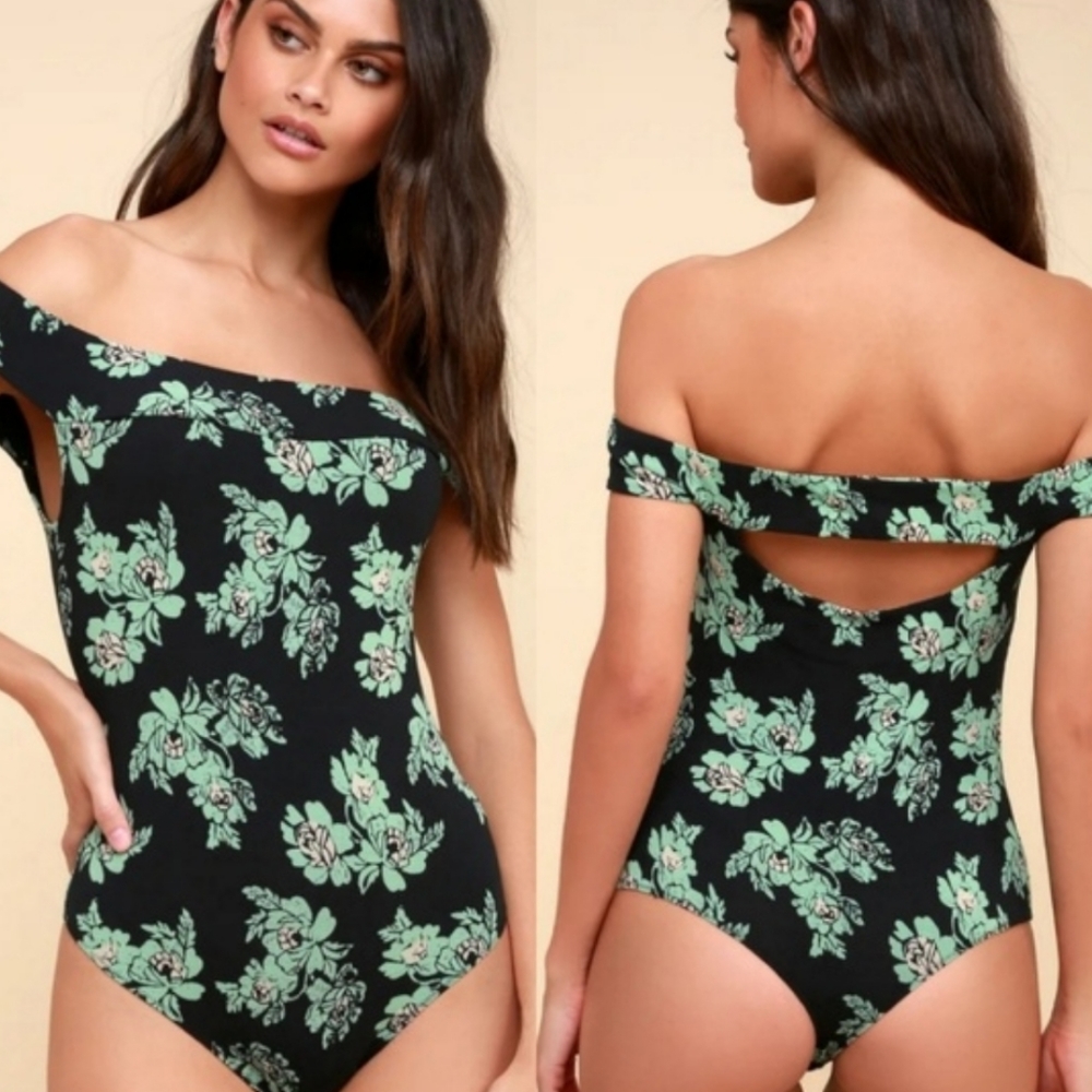 Free People Off The Shoulder Floral Bodysuit NWT